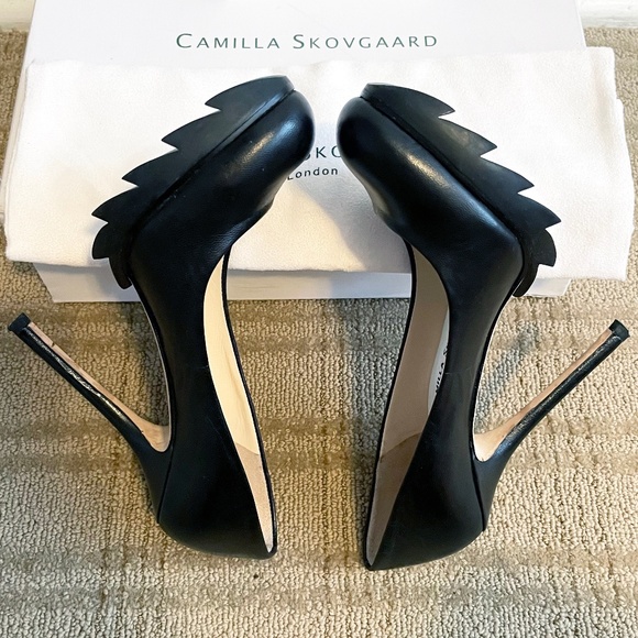 Camilla Skovgaard Leather Pumps, with Stiletto Heels and Saw Platforms - Picture 1 of 13